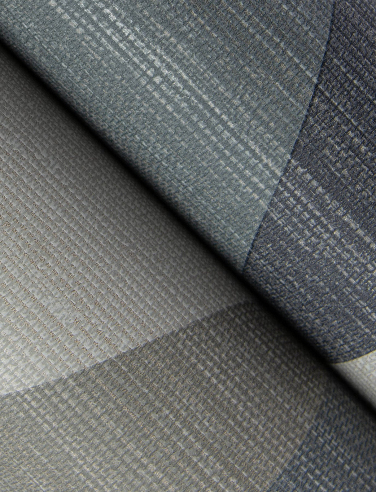Winslow Slate Geometric Faux Grasscloth Wallpaper, Metallic Textured Geometric Style - 4141-27109