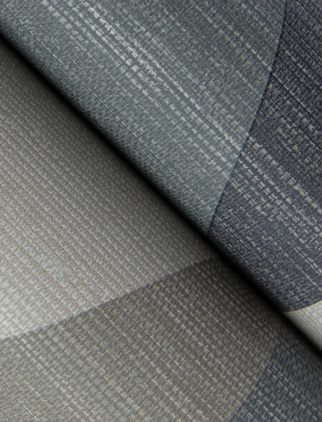 Winslow Slate Geometric Faux Grasscloth Wallpaper, Metallic Textured Geometric Style - 4141-27109