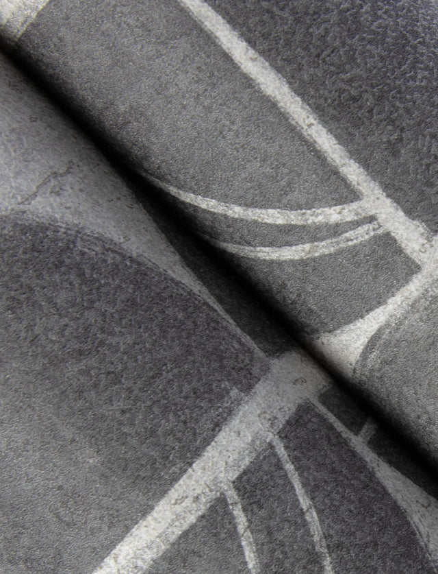Baxter Charcoal Semicircle Mosaic Wallpaper with Modern Geometric Pattern - A-Street Prints 4141-27110