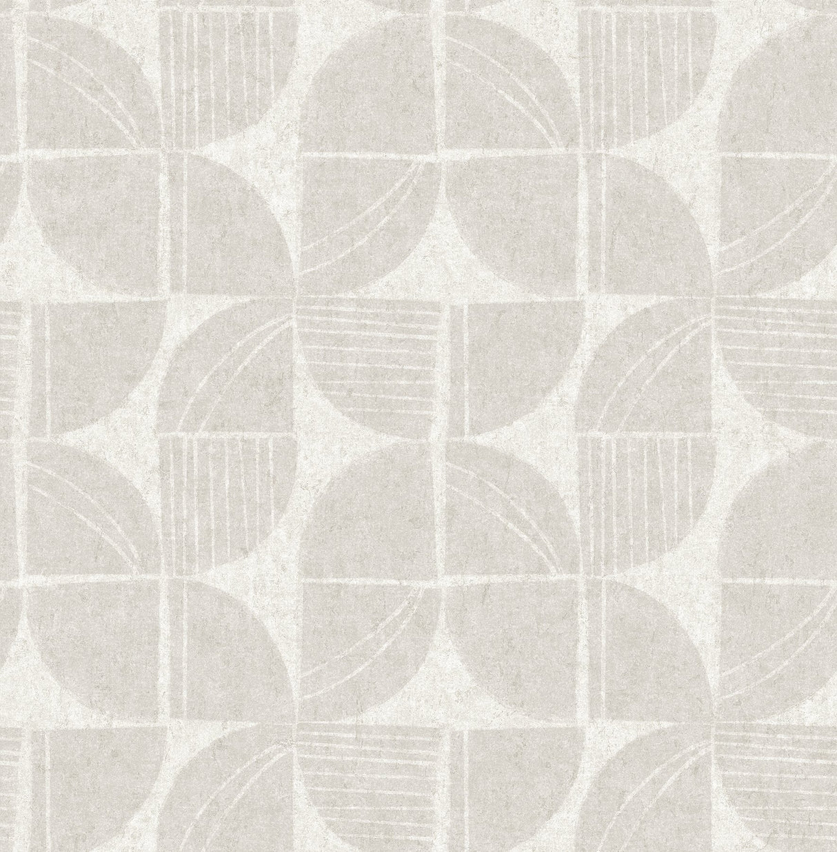 Baxter Bone Semicircle Mosaic Wallpaper with Modern Geometric Pattern - Brewster 4141-27111
