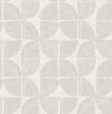 Baxter Bone Semicircle Mosaic Wallpaper with Modern Geometric Pattern - Brewster 4141-27111