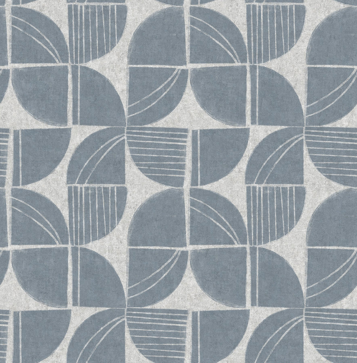 Baxter Denim Semicircle Mosaic Wallpaper with Modern Geometric Pattern - A-Street Prints 4141-27112