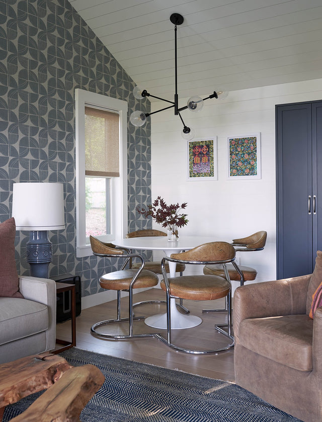 Baxter Denim Semicircle Mosaic Wallpaper with Modern Geometric Pattern - A-Street Prints 4141-27112