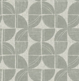 Baxter Sea Green Semicircle Mosaic Wallpaper with Modern Geometric Pattern - Brewster 4141-27113