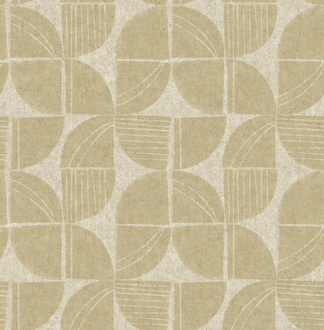 Baxter Honey Semicircle Mosaic Wallpaper with Modern Geometric Pattern - A-Street Prints 4141-27114
