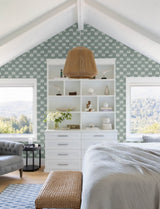 Baldwin Teal Shibori Stripe Wallpaper with Modern Graphic Stripe Pattern - A-Street Prints 4141-27116