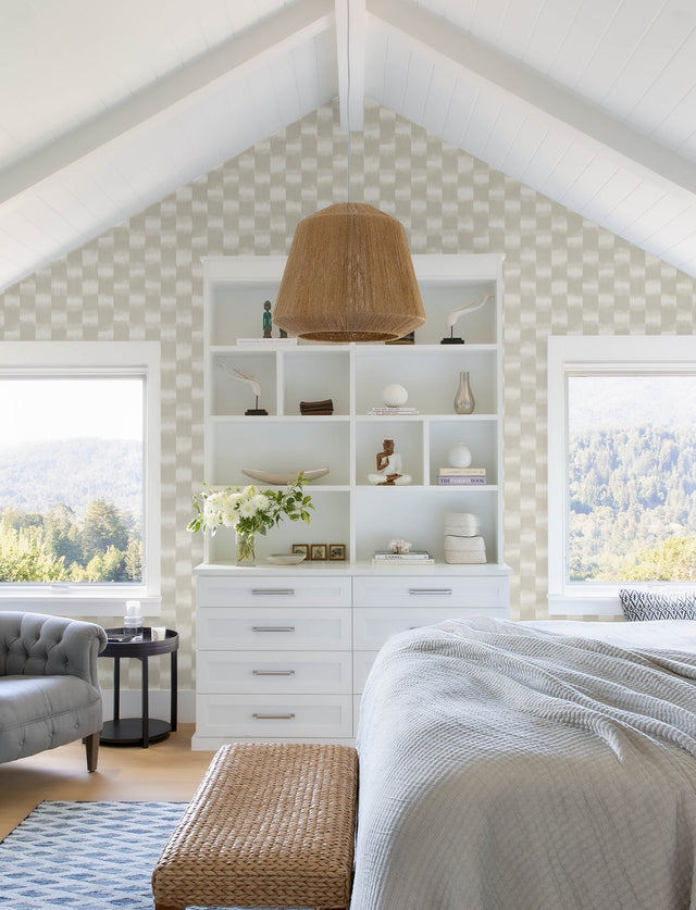 Baldwin Pearl Shibori Stripe Textured Wallpaper with Metallic Raised Ink - A-Street Prints 4141-27119