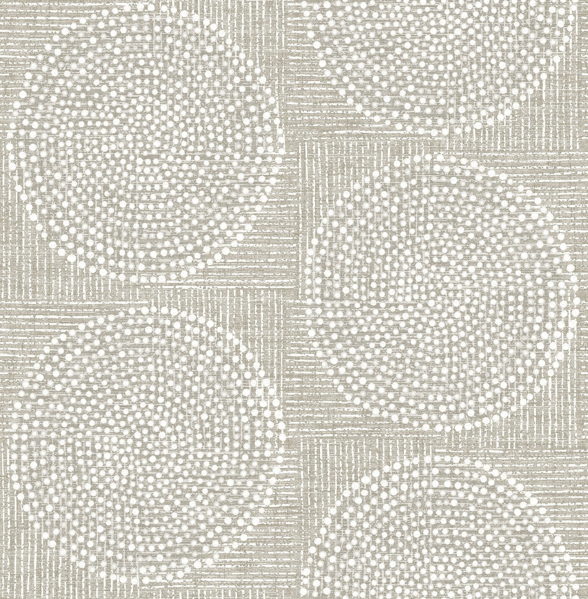 Salma Beige Medallion Wallpaper with Raised Ink Bohemian Graphic Medallions - Brewster 4141-27120SAM
