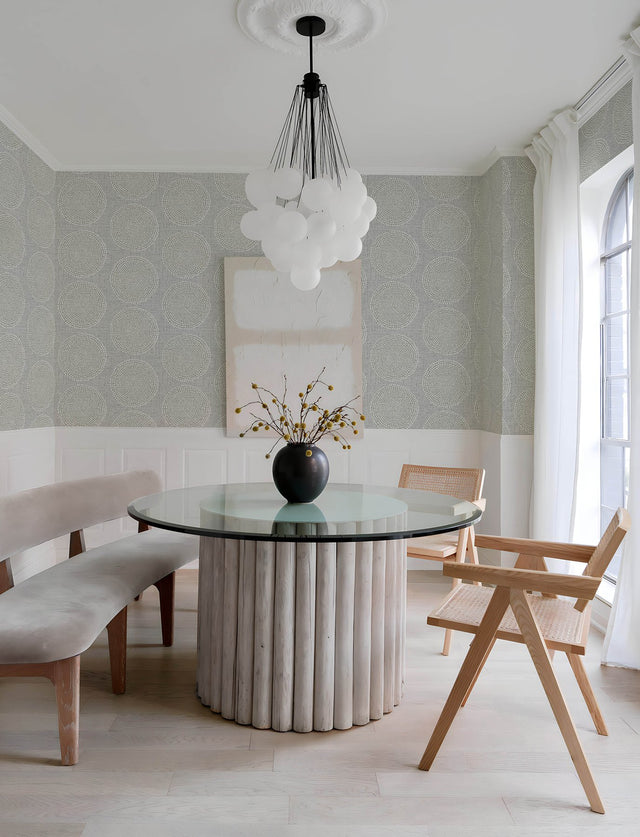 Salma Grey Medallion Wallpaper with Raised Ink Textured Medallions - A-Street Prints 4141-27121