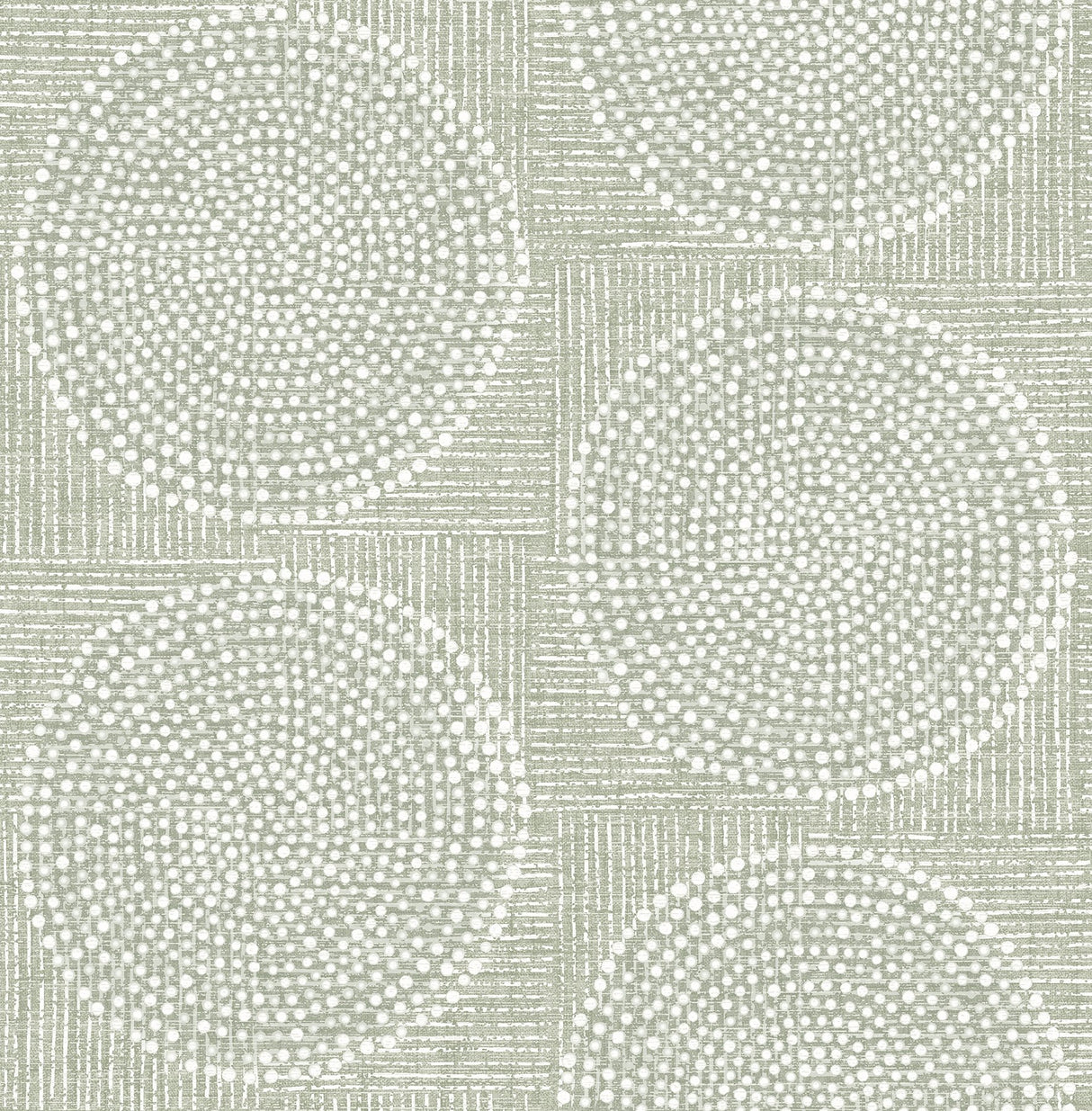 Salma Sage Medallion Wallpaper with Raised Ink Textured Bohemian Graphics - Brewster 4141-27122