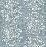 Salma Denim Medallion Wallpaper with Raised Ink Bohemian Graphics - A-Street Prints 4141-27123