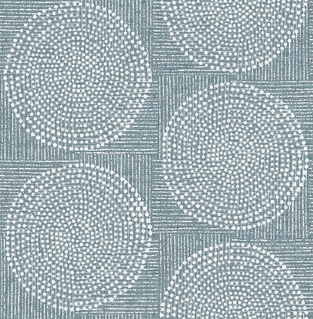 Salma Denim Medallion Wallpaper with Raised Ink Bohemian Graphics - A-Street Prints 4141-27123