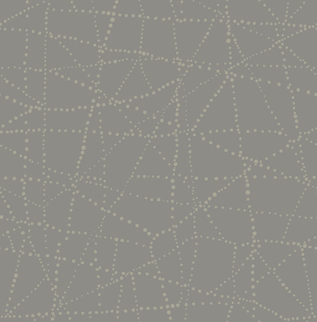 Alcott Charcoal Dotted Wallpaper with Metallic Geometric Dot Pattern - Brewster 4141-27126