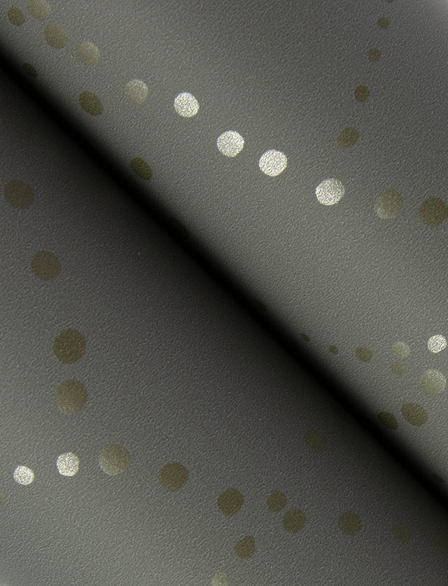 Alcott Charcoal Dotted Wallpaper with Metallic Geometric Dot Pattern - Brewster 4141-27126
