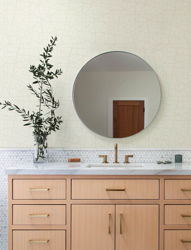 Alcott Cream Dotted Wallpaper with Metallic Geometric Dot Motif - A-Street Prints 4141-27127