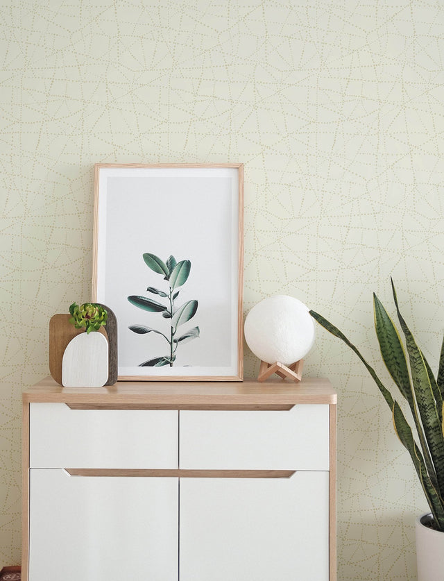 Alcott Cream Dotted Wallpaper with Metallic Geometric Dot Motif - A-Street Prints 4141-27127