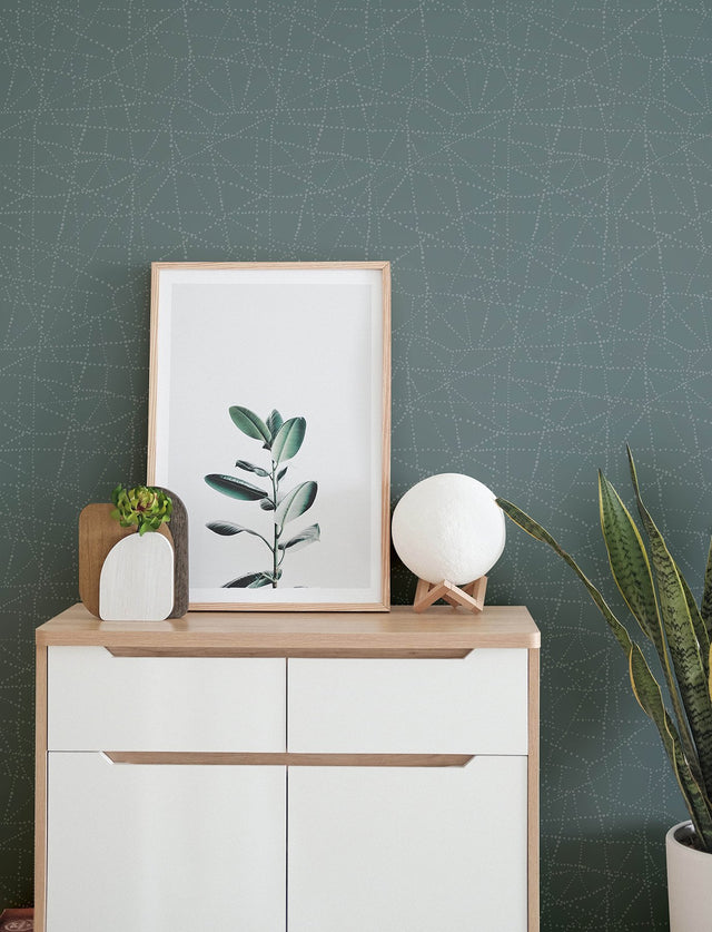 Alcott Slate Dotted Blue Wallpaper with Modern Geometric Dot Pattern - A-Street Prints 4141-27128