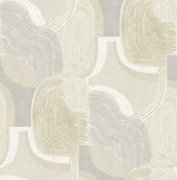 Hollace Honey Geometric Wallpaper with Metallic Modern Graphics Pattern - A-Street Prints 4141-27129