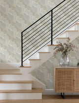 Hollace Honey Geometric Wallpaper with Metallic Modern Graphics Pattern - A-Street Prints 4141-27129