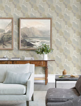 Hollace Honey Geometric Wallpaper with Metallic Modern Graphics Pattern - A-Street Prints 4141-27129