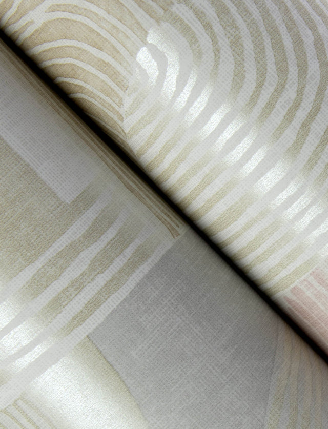 Hollace Mauve Geometric Wallpaper with Metallic Modern Graphics Pattern - A-Street Prints 4141-27130