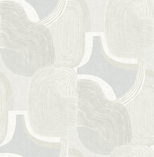 Hollace Sky Blue Geometric Wallpaper with Metallic Accents - A-Street Prints 4141-27131