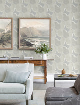 Hollace Sky Blue Geometric Wallpaper with Metallic Accents - A-Street Prints 4141-27131