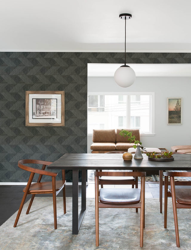 Presley Black Tessellation Wallpaper with Masculine Geometric Graphics - A-Street Prints 4141-27133