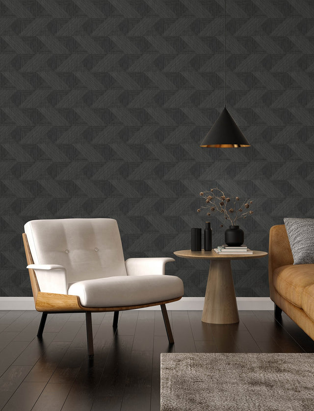 Presley Black Tessellation Wallpaper with Masculine Geometric Graphics - A-Street Prints 4141-27133