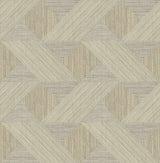 Presley Coffee Tessellation Wallpaper with Modern Geometric Faux Grasscloth - Brewster 4141-27134