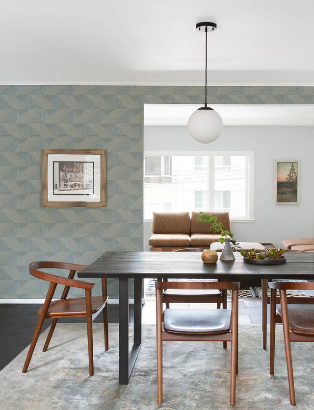 Presley Slate Tessellation Wallpaper with Masculine Geometric Pattern - Brewster 4141-27136