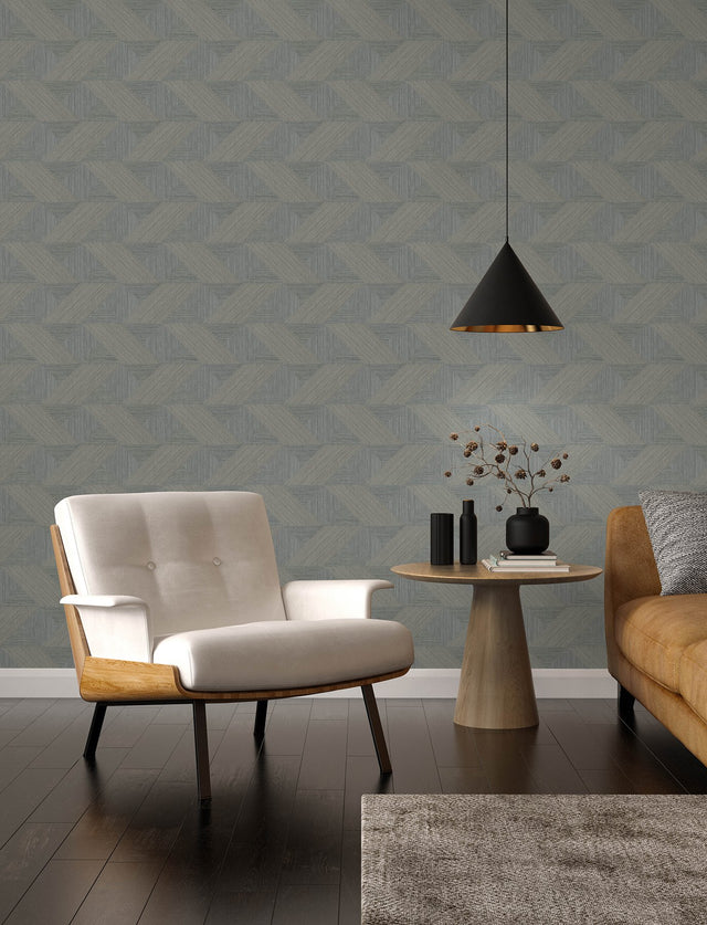 Presley Slate Tessellation Wallpaper with Masculine Geometric Pattern - Brewster 4141-27136