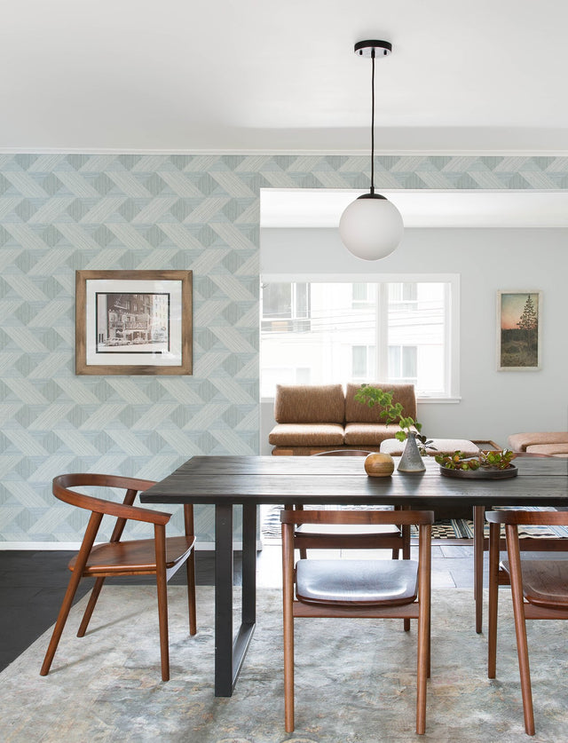 Presley Light Blue Tessellation Wallpaper with Geometric Textured Pattern - A-Street Prints 4141-27137