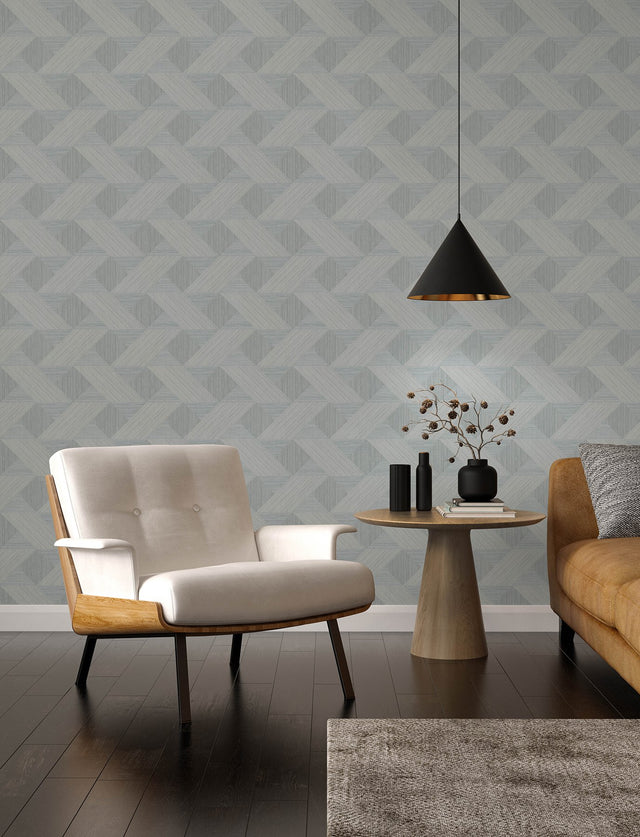 Presley Light Blue Tessellation Wallpaper with Geometric Textured Pattern - A-Street Prints 4141-27137
