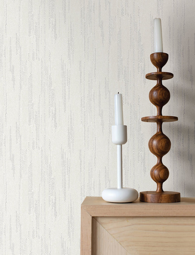 Baris Silver Stipple Stripe Wallpaper with Metallic Textured Abstract Stripe - A-Street Prints 4141-27148