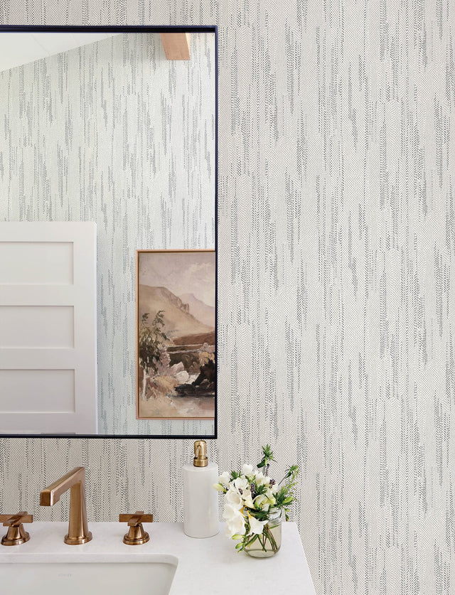 Baris Charcoal Stipple Stripe Wallpaper with Modern Abstract Raised Ink Texture - A-Street Prints 4141-27151