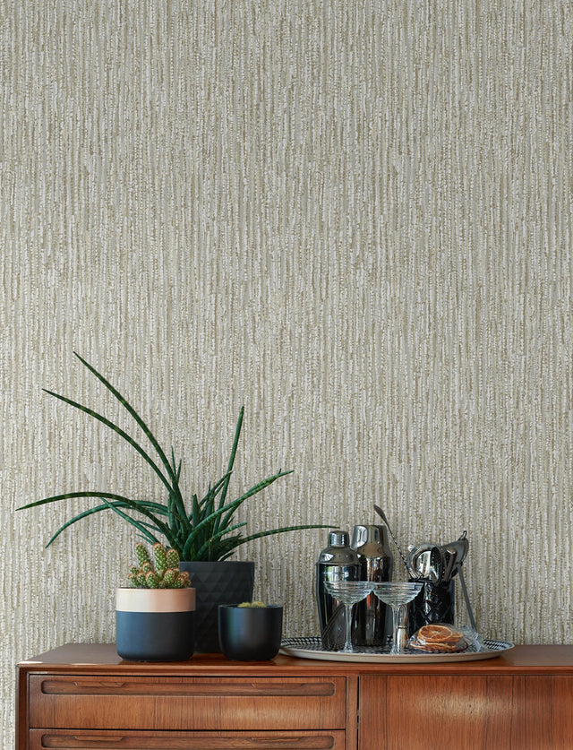 Corliss Neutral Beaded Strands Neutral Wallpaper with Abstract Modern Textured Raised Ink - A-Street Prints 4141-27152