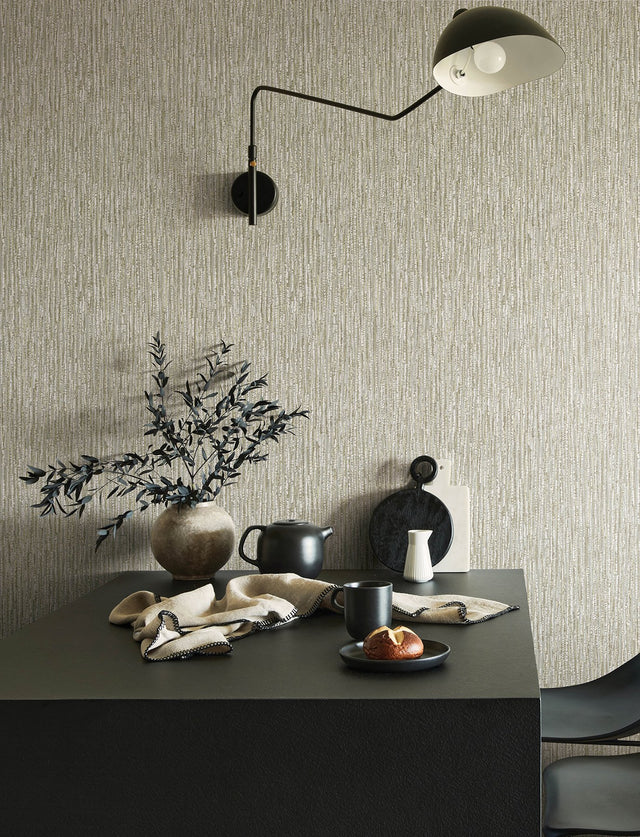 Corliss Neutral Beaded Strands Neutral Wallpaper with Abstract Modern Textured Raised Ink - A-Street Prints 4141-27152