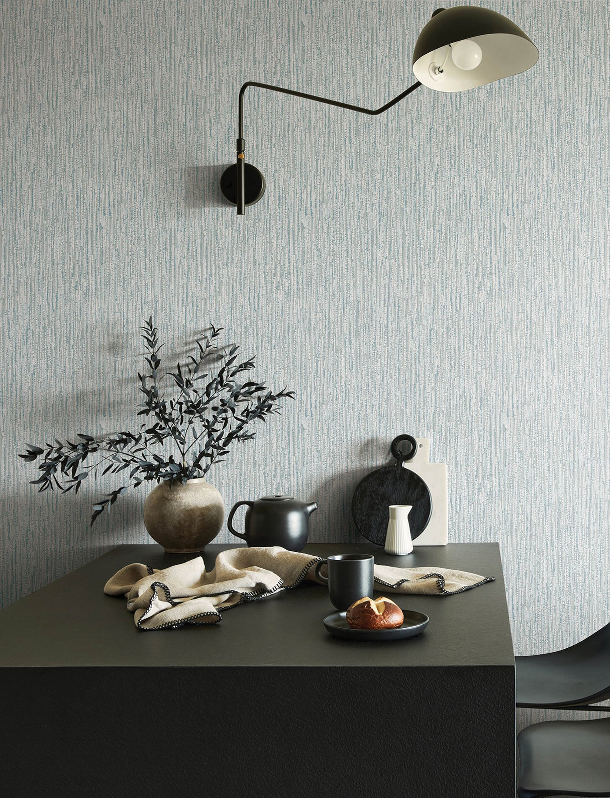 Corliss Light Blue Beaded Strands Wallpaper with Abstract Modern Pattern - A-Street Prints 4141-27156