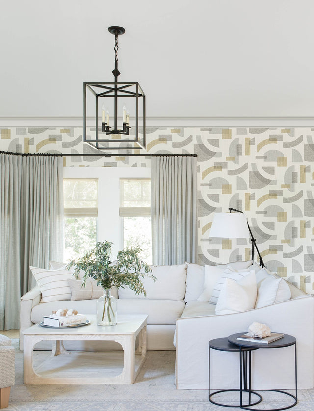 Fulton Gold Shapes Wallpaper with Modern Geometric Pattern - A-Street Prints 4141-27159