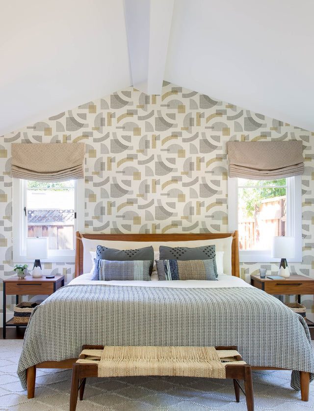 Fulton Gold Shapes Wallpaper with Modern Geometric Pattern - A-Street Prints 4141-27159