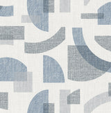 Fulton Blue Shapes Wallpaper with Modern Geometric Pattern - A-Street Prints 4141-27160SAM