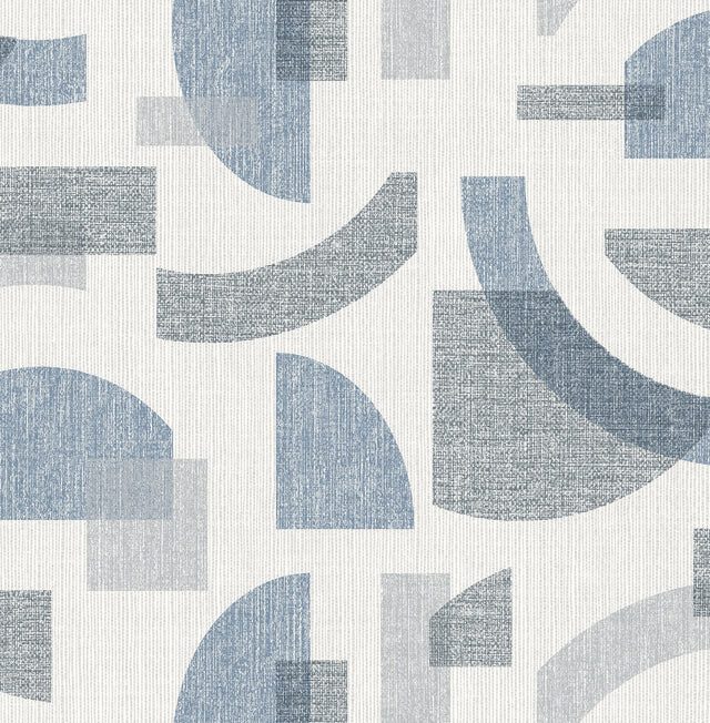 Fulton Blue Shapes Wallpaper with Modern Geometric Pattern - A-Street Prints 4141-27160SAM