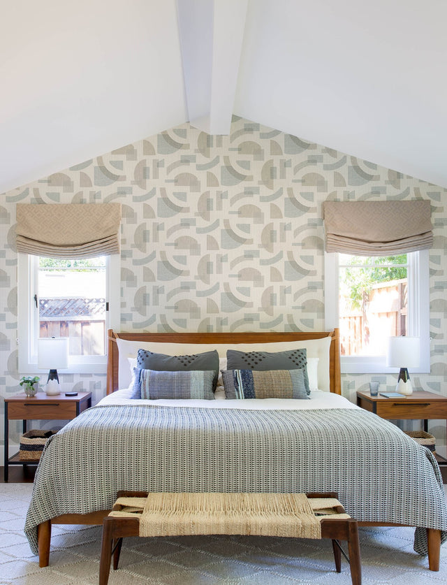 Fulton Light Blue Shapes Wallpaper with Modern Geometric Pattern - A-Street Prints 4141-27161