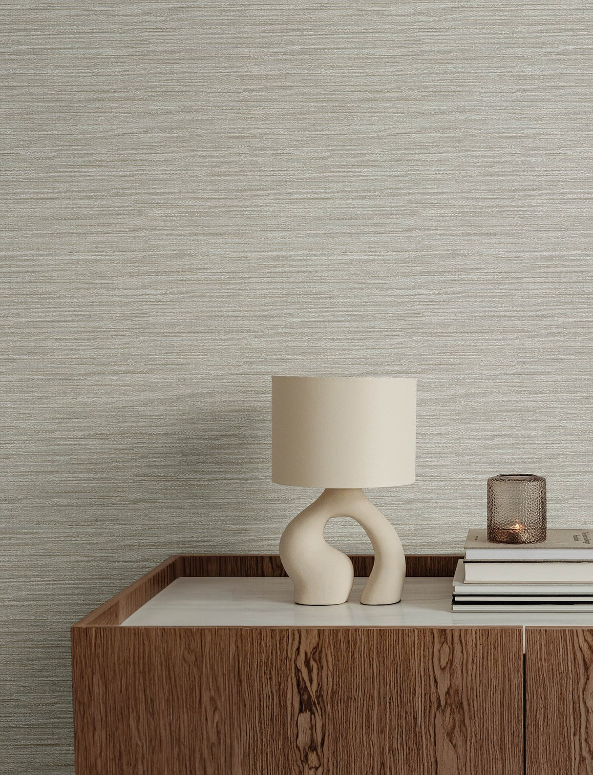 Sheehan Neutral Faux Grasscloth Wallpaper with Modern Graphic Texture - Brewster 4141-27164