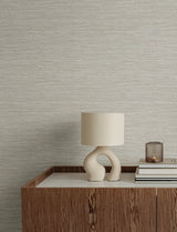 Sheehan Neutral Faux Grasscloth Wallpaper with Modern Graphic Texture - Brewster 4141-27164
