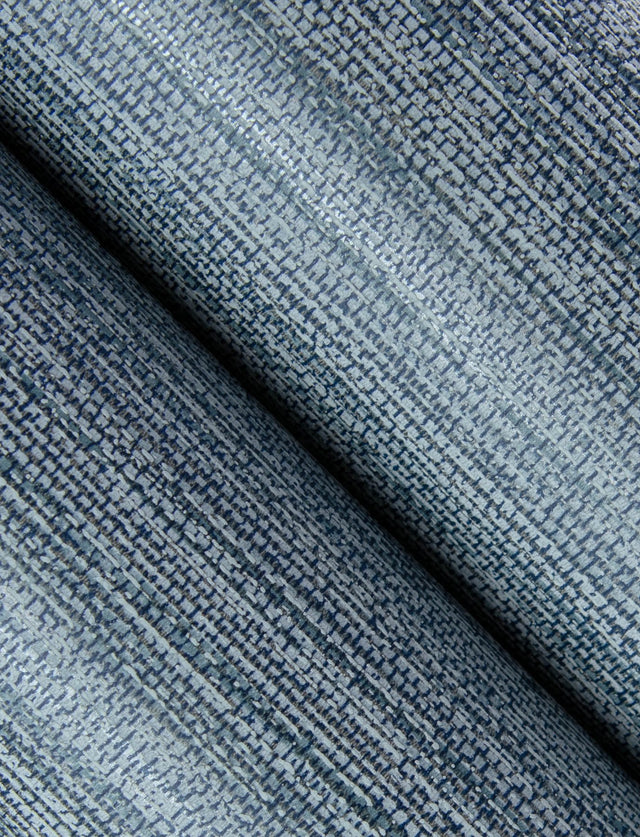 Sheehan Denim Faux Grasscloth Wallpaper with Metallic Textured Finish - A-Street Prints 4141-27165