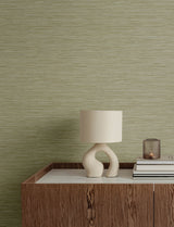 Sheehan Gold Faux Grasscloth Wallpaper with Metallic Textured Finish - A?Street Prints 4141-27168