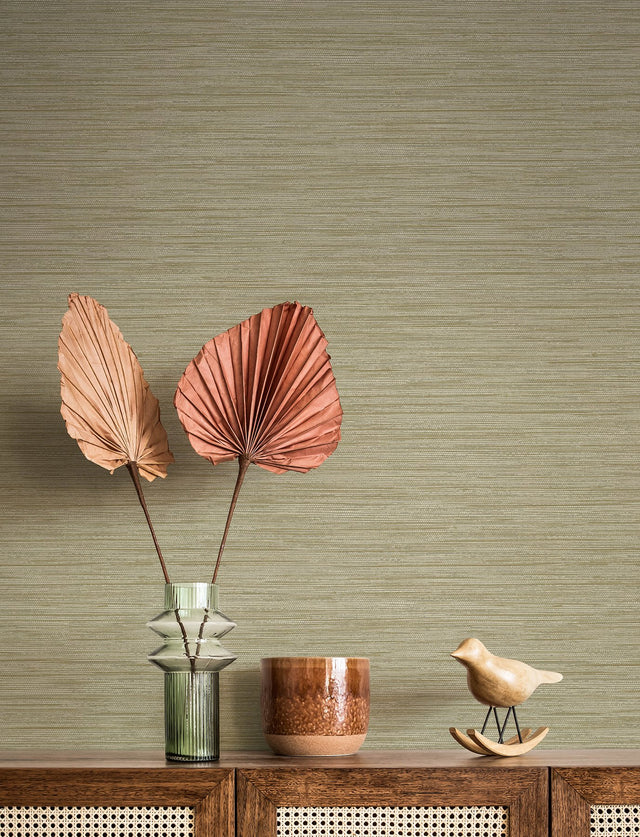 Sheehan Gold Faux Grasscloth Wallpaper with Metallic Textured Finish - A?Street Prints 4141-27168