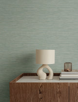 Sheehan Sea Green Faux Grasscloth Wallpaper with Modern Graphics Texture - A-Street Prints 4141-27169